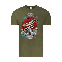 Vintage Olive freezing to death skull Vintage Tee - FaDigitalArtStudio