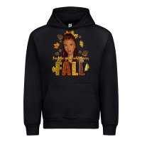 Black Just a girl who loves Fall afro woman Urban Hoodie - NancyCooperArtShop
