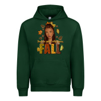 Forest Green Just a girl who loves Fall afro woman Urban Hoodie - NancyCooperArtShop