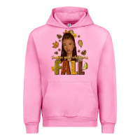 Fuchsia Pink Just a girl who loves Fall afro woman Urban Hoodie - NancyCooperArtShop
