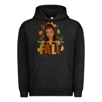 Pigment Black Just a girl who loves Fall afro woman Urban Hoodie - NancyCooperArtShop