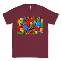 Burgundy autism heart background Classic Tee - AdoDesignShop