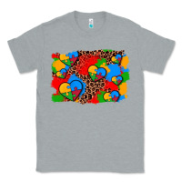 Heather Grey autism heart background Classic Tee - AdoDesignShop