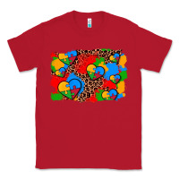 Red autism heart background Classic Tee - AdoDesignShop