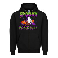 Black Spooky babes club Zipper Hoodie - NancyCooperArtShop
