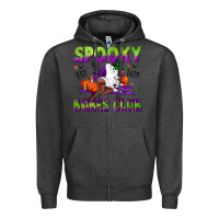 Charcoal Heather Spooky babes club Zipper Hoodie - NancyCooperArtShop