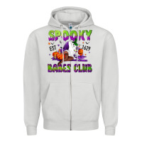 Dove Grey Spooky babes club Zipper Hoodie - NancyCooperArtShop