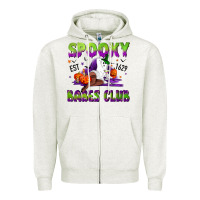 Oatmeal Heather Spooky babes club Zipper Hoodie - NancyCooperArtShop