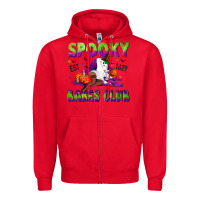 Red Spooky babes club Zipper Hoodie - NancyCooperArtShop