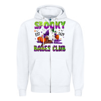 White Spooky babes club Zipper Hoodie - NancyCooperArtShop