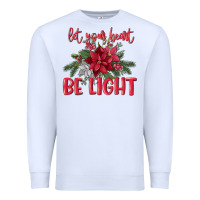 White Let your heart be light Premium Sweatshirt - MaliasSmallBusiness