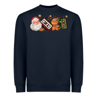 Navy coffee cup santa cassette cookie Heavyweight Sweatshirt - FaDigitalArtStudio
