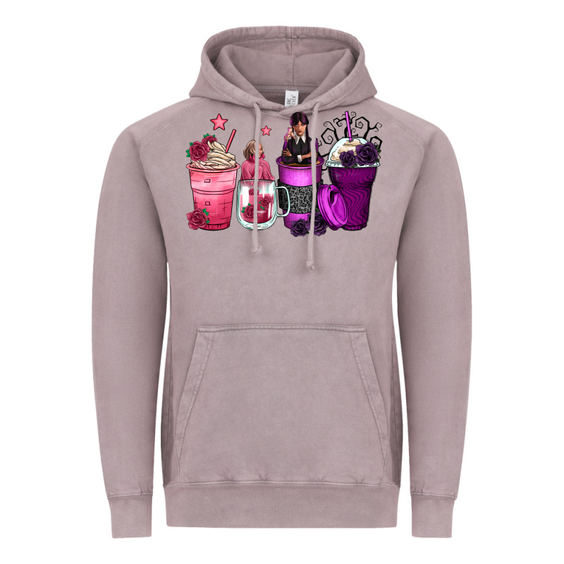 Wednesday And Enid Coffee Cups Vintage Hoodie by Zillion Design Studio | Teevron