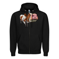 Black cute simmental cow Zipper Hoodie - LillyAllenDesigns