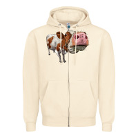 Sandshell cute simmental cow Zipper Hoodie - LillyAllenDesigns