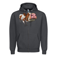 Smoke cute simmental cow Zipper Hoodie - LillyAllenDesigns