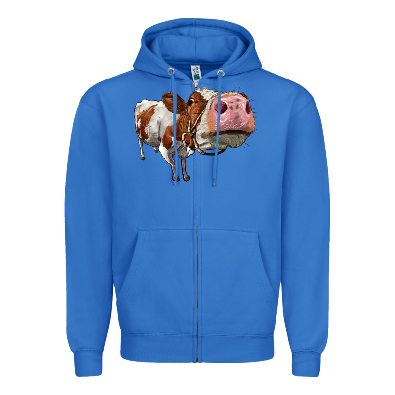 Cute Simmental Cow Zipper Hoodie by LillyAllenDesigns | Teevron
