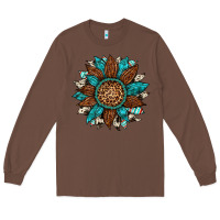 Chestnut gemstone cowhide leopard turquoise sunflower Long Sleeve Tee - Artiststas