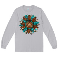 Moon Dust gemstone cowhide leopard turquoise sunflower Long Sleeve Tee - Artiststas