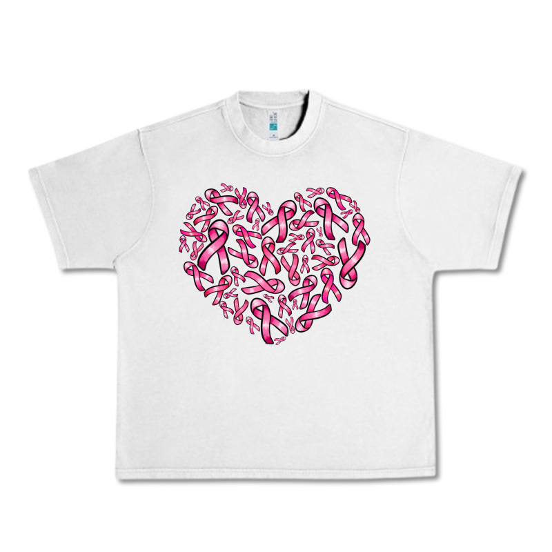 Breast Cancer Ribbon Heart Urban Heavy Tee by AdoDesignShop | Teevron
