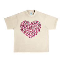 Sandshell breast cancer ribbon heart Urban Heavy Tee - AdoDesignShop