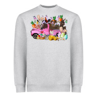 Heather Grey easter day farm animals truck Heavyweight Sweatshirt - RacoonDesign