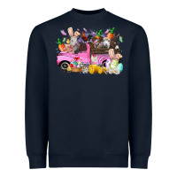 Navy easter day farm animals truck Heavyweight Sweatshirt - RacoonDesign