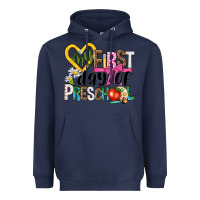 Navy my first day of preschool Heavyweight Hoodie - NancyCooperArtShop