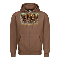 Chestnut 3 red angus bulls Zipper Hoodie - LillyAllenDesigns