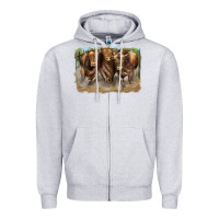 3 Red Angus Bulls Zipper Hoodie | Teevron