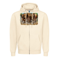Sandshell 3 red angus bulls Zipper Hoodie - LillyAllenDesigns