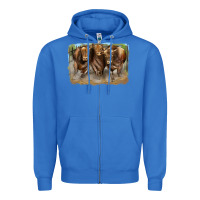 True Royal 3 red angus bulls Zipper Hoodie - LillyAllenDesigns