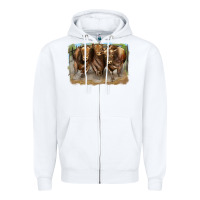 White 3 red angus bulls Zipper Hoodie - LillyAllenDesigns