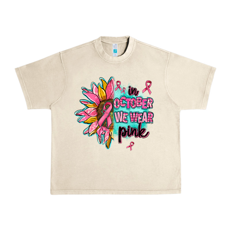 Sunflower In October We Wear Pink Urban Heavy Tee by AdoDesignShop | Teevron