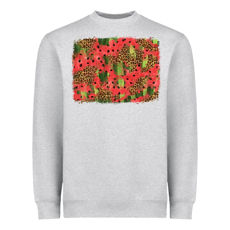 Watermelon Leopard Pattern Background Heavyweight Sweatshirt by HRA Design Shop | Teevron