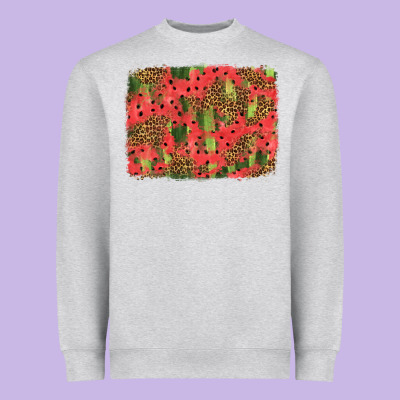 Watermelon Leopard Pattern Background Heavyweight Sweatshirt Designed By Hra Design Shop
