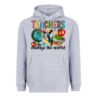 Heather Grey teachers change the world Heavyweight Hoodie - NancyCooperArtShop