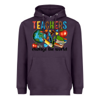 Plum teachers change the world Heavyweight Hoodie - NancyCooperArtShop
