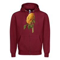Burgundy teddy bear sunflower Zipper Hoodie - LillyAllenDesigns