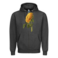 Charcoal Heather teddy bear sunflower Zipper Hoodie - LillyAllenDesigns