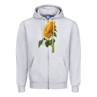 Heather Grey teddy bear sunflower Zipper Hoodie - LillyAllenDesigns