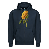 Navy teddy bear sunflower Zipper Hoodie - LillyAllenDesigns
