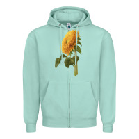 Seafoam teddy bear sunflower Zipper Hoodie - LillyAllenDesigns