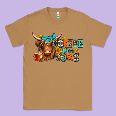 Coffee Then Cows Longhaired Cow Classic Tee Designed By Jasminsmagicworld