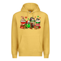 Antique Gold christmas sloth coffee cups Premium Hoodie - Jasminsmagicworld