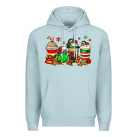 Blue Mist christmas sloth coffee cups Premium Hoodie - Jasminsmagicworld