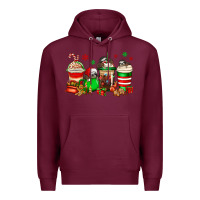 Burgundy christmas sloth coffee cups Premium Hoodie - Jasminsmagicworld
