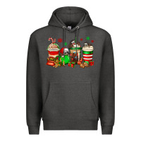 Charcoal Heather christmas sloth coffee cups Premium Hoodie - Jasminsmagicworld