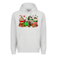 Dove Grey christmas sloth coffee cups Premium Hoodie - Jasminsmagicworld
