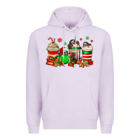 Lilac christmas sloth coffee cups Premium Hoodie - Jasminsmagicworld
